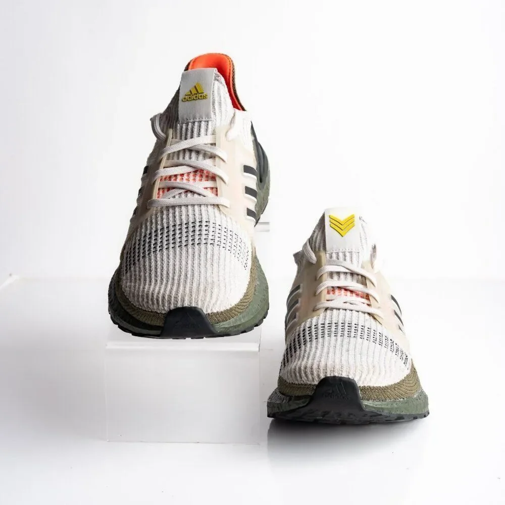 Adidas Ultra Boost 19 Mens Athletic Sneakers olive Green beige US 8.5 EU 42 New